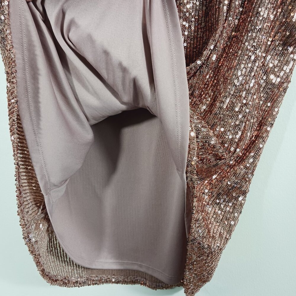 DKNY, Sleeveless Sequin Top, Dusty Pink, Size Large, Glam, Sparkly, Party - Picture 10 of 16